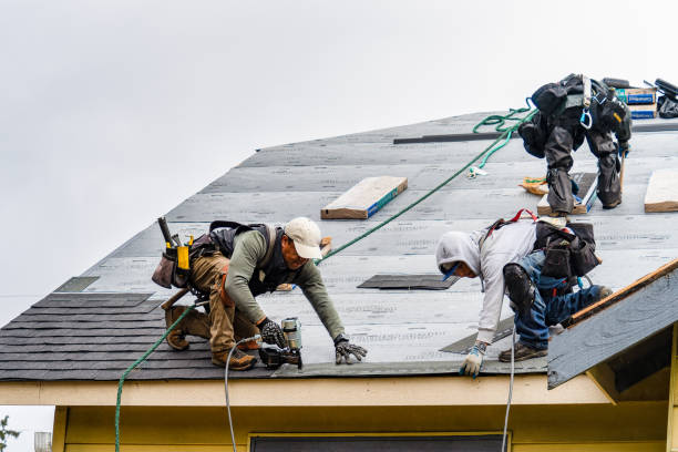 Professional Gutter Installation technician working in Riley, OR